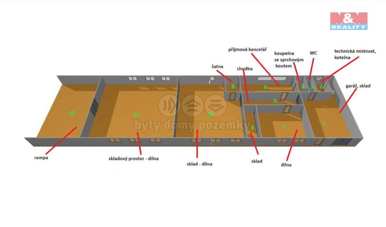 Pronájem skladu, Zubčice - Markvartice, 427 m2