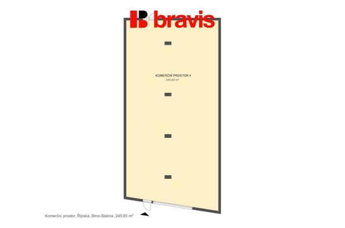 Pronájem obchodního prostoru, Brno, Řípská, 246 m2