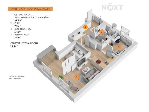 Prodej bytu 2+kk, Praha - Vysočany, Novovysočanská, 55 m2