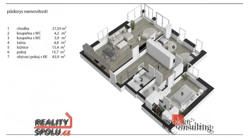 Prodej bytu 4+kk, Praha, Písčitá, 117 m2
