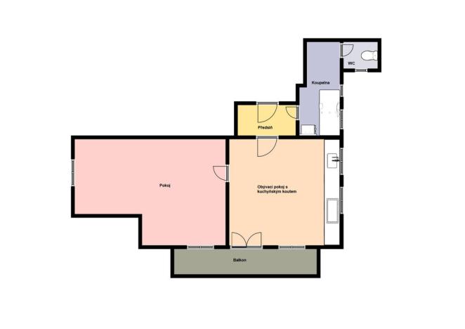 Pronájem bytu 2+kk, Praha - Podolí, Pravá, 50 m2