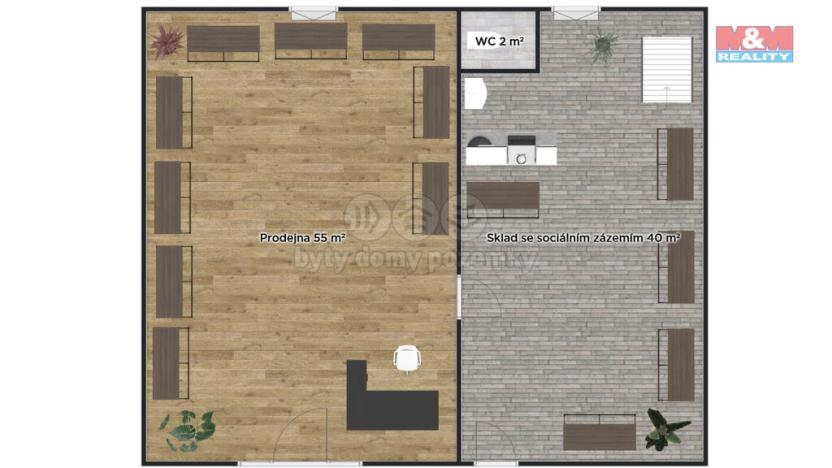 Pronájem obchodního prostoru, Církvice - Jakub, 100 m2