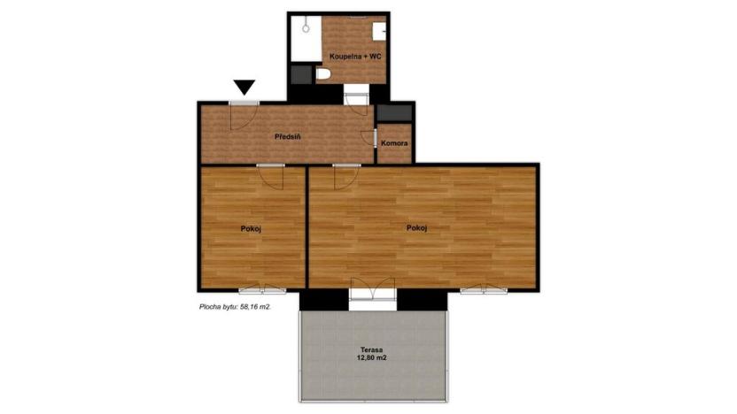 Prodej bytu 2+kk, Tábor, Kpt. Jaroše, 57 m2