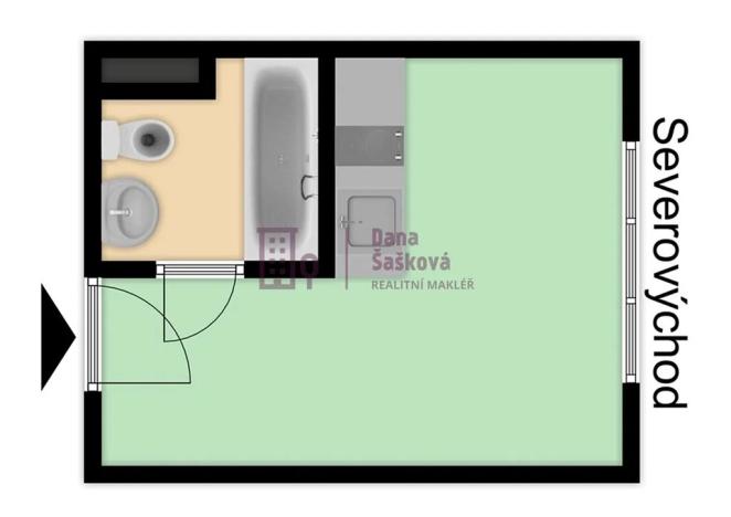 Pronájem bytu 1+kk, Jindřichův Hradec, sídliště Vajgar, 16 m2