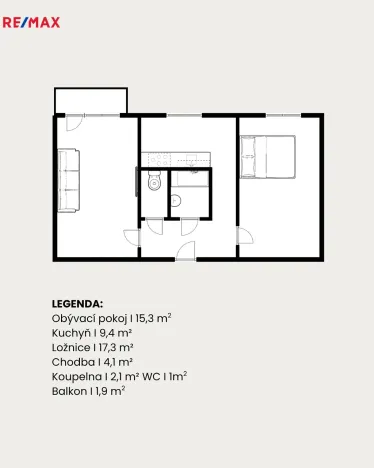Prodej bytu 2+1, Hradec Králové - Plácky, U Fotochemy, 51 m2