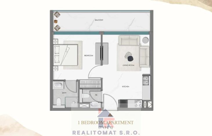 Prodej bytu 1+kk, Dubaj, Spojené arabské emiráty, 40 m2