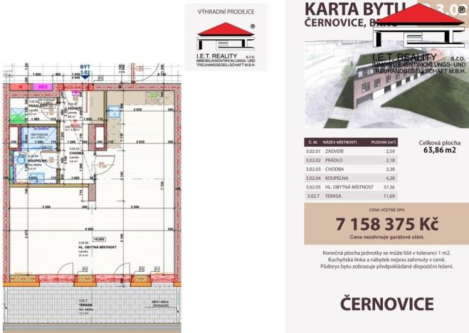 Prodej bytu 2+kk, Brno, Charbulova, 52 m2