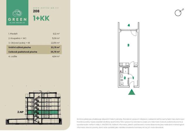 Prodej bytu 1+kk, Mladá Boleslav, 36 m2