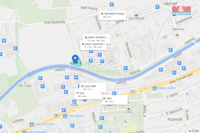 Pronájem zahrady, Zlín - Prštné, 1799 m2