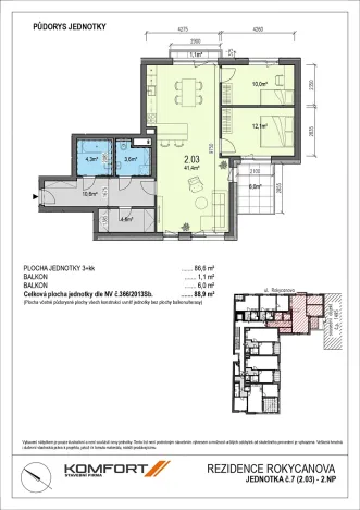 Prodej bytu 3+kk, Brno, Rokycanova, 86 m2