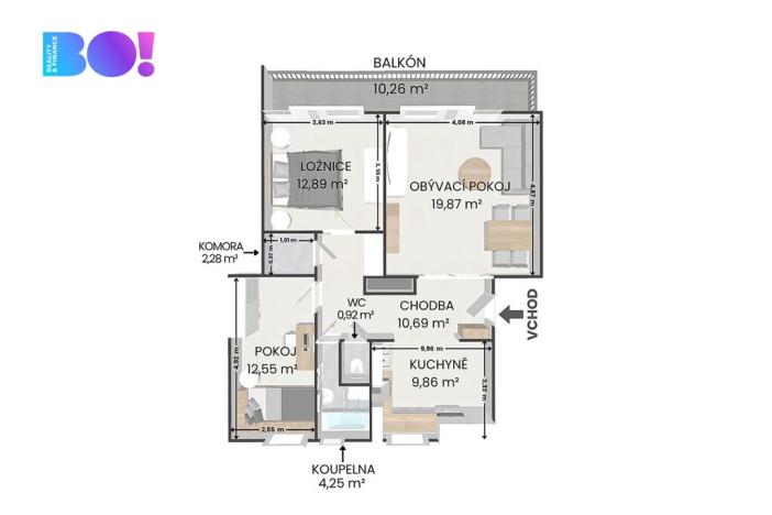 Prodej bytu 3+1, Velké Losiny, U hřiště, 74 m2