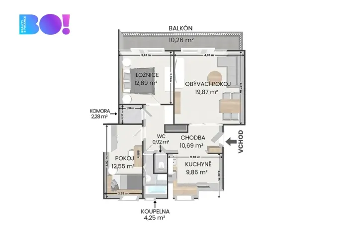 Prodej bytu 3+1, Velké Losiny, U hřiště, 74 m2