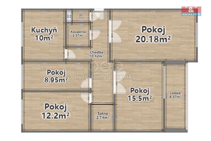 Prodej bytu 4+1, Spálené Poříčí, Zámecká, 83 m2