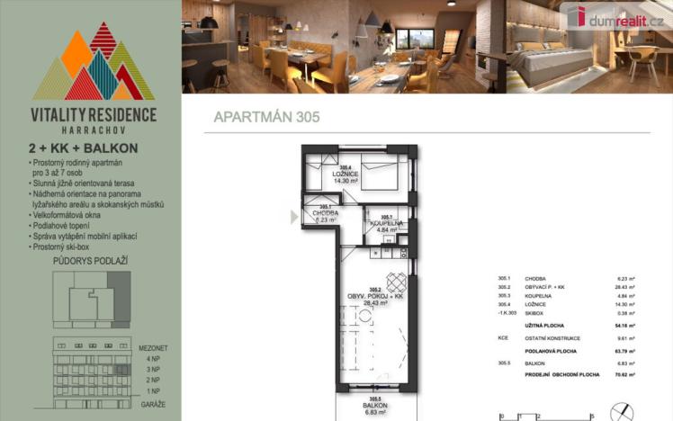 Prodej bytu 2+kk, Harrachov - Nový Svět, 56 m2