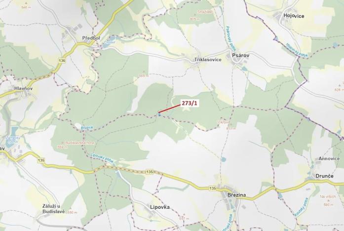 Dražba lesa, Psárov, 2941 m2