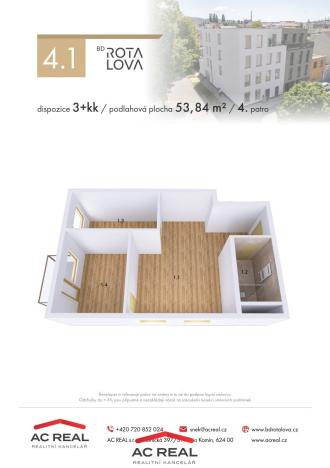 Prodej bytu 3+kk, Brno - Husovice, Rotalova, 54 m2