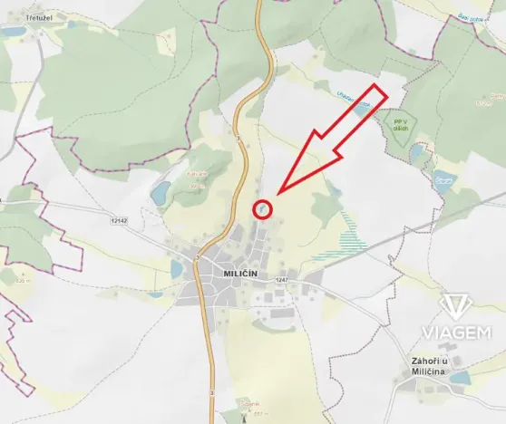 Prodej podílu zahrady, Miličín, 346 m2