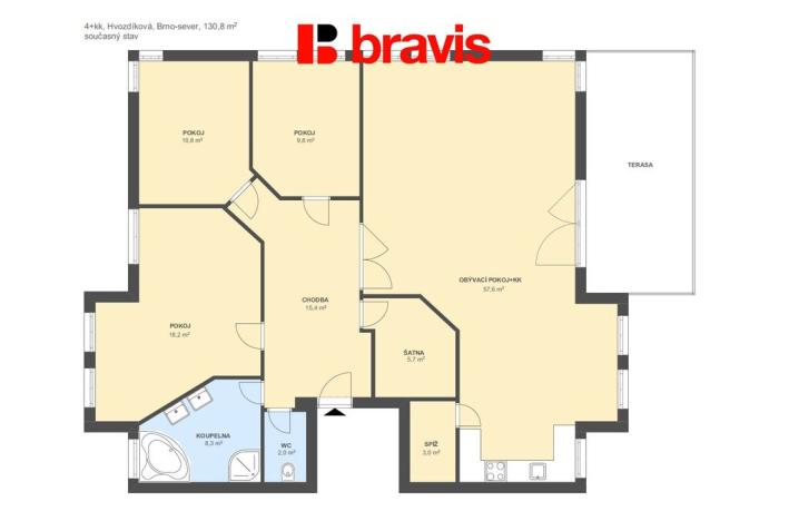 Prodej bytu 4+kk, Brno, Hvozdíková, 130 m2