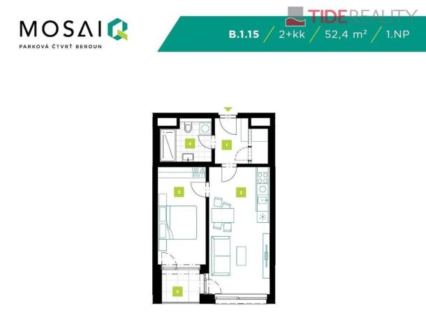 Prodej bytu 2+kk, Beroun, Na Máchovně, 56 m2