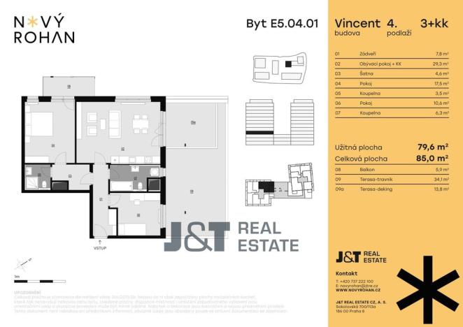 Prodej bytu 4+kk, Praha - Karlín, Libeňský ostrov, 80 m2