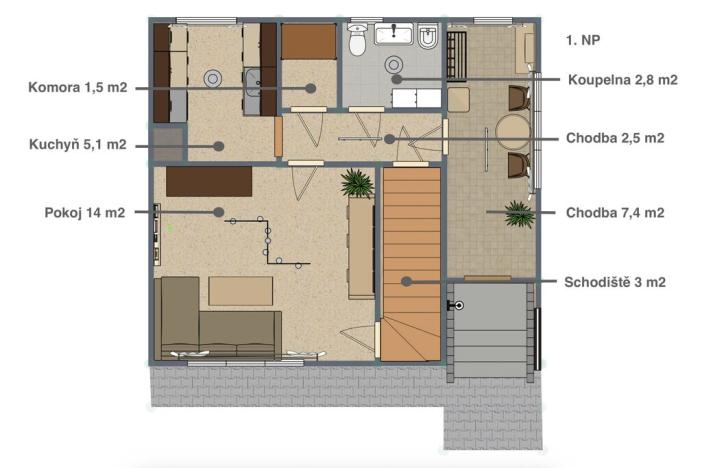Prodej rodinného domu, Zruč nad Sázavou, Prostřední, 75 m2