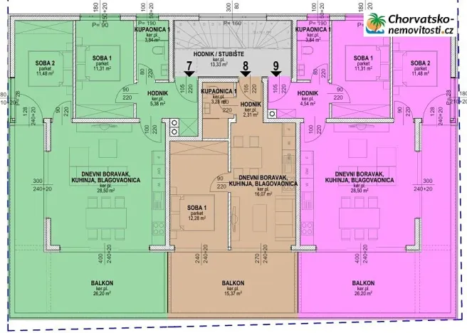 Prodej bytu 2+kk, Povljana, Chorvatsko, 44 m2
