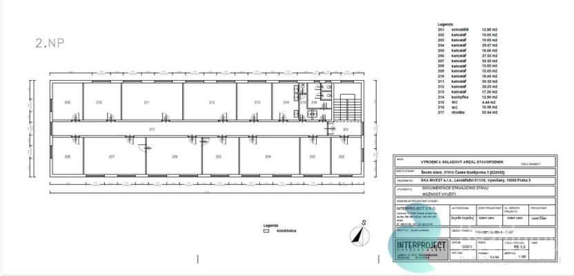 Pronájem kanceláře, České Budějovice, Školní, 1260 m2