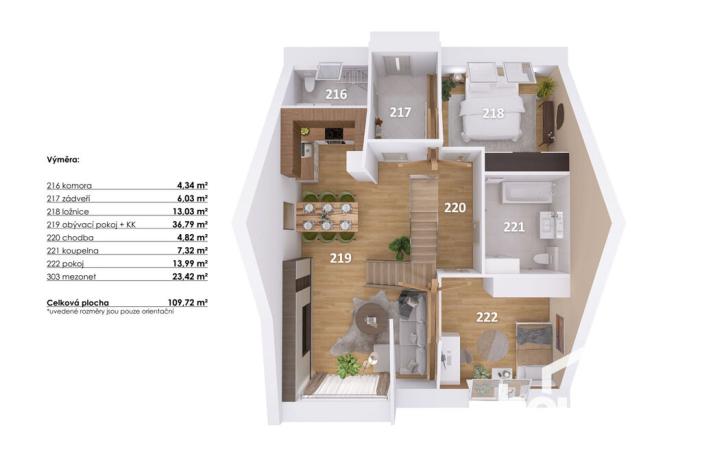 Prodej bytu 4+kk, Hodonice, 112 m2
