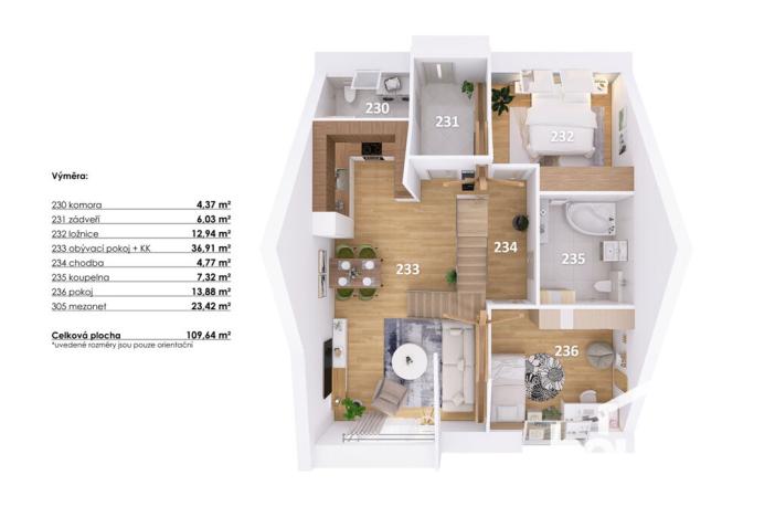 Prodej bytu 4+kk, Hodonice, 112 m2