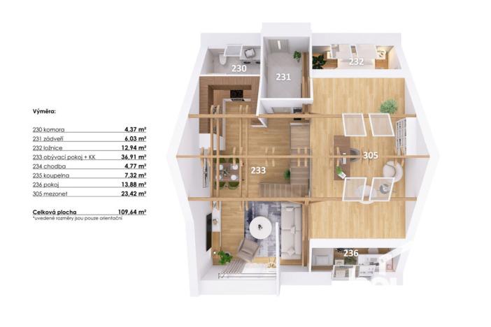 Prodej bytu 4+kk, Hodonice, 112 m2
