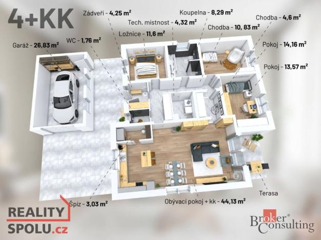 Prodej rodinného domu, Čebín, 120 m2