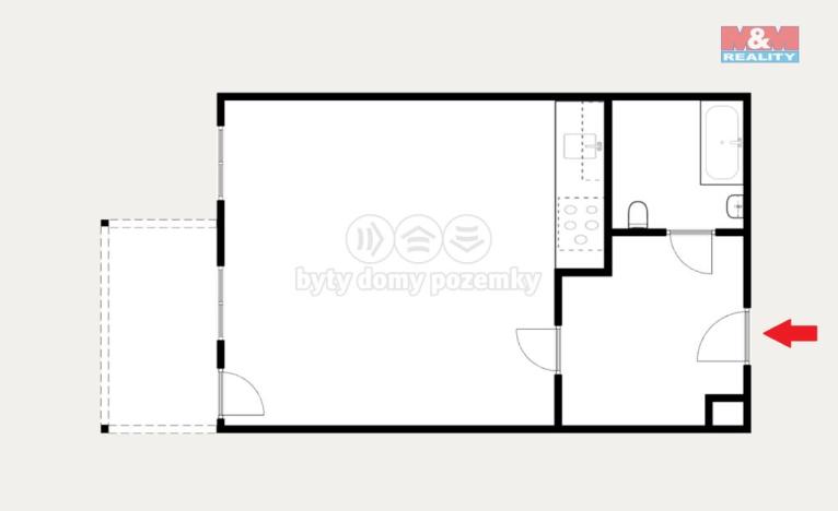 Prodej bytu 1+kk, Praha - Horní Měcholupy, Boloňská, 33 m2