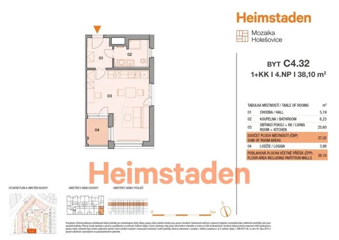 Pronájem bytu 1+kk, Praha - Holešovice, Vrbenského, 39 m2