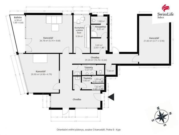 Pronájem kanceláře, Praha - Kyje, Lednická, 100 m2