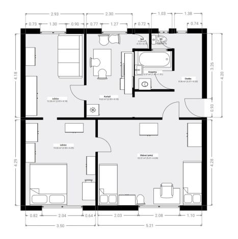 Prodej bytu 3+1, Bechyně, Na Libuši, 72 m2
