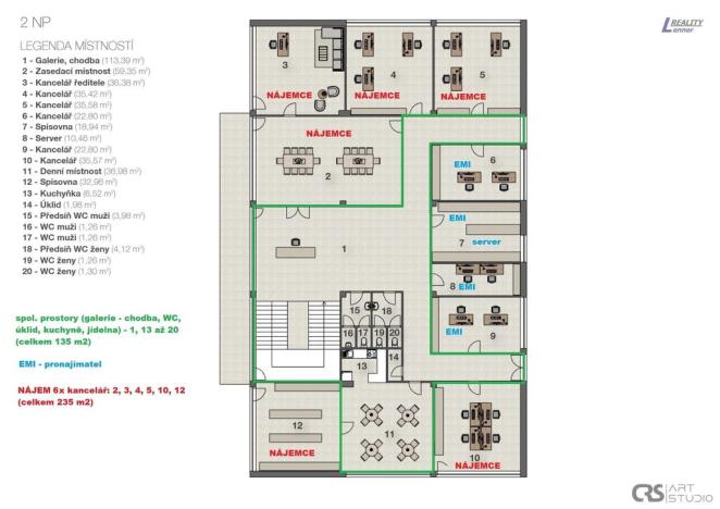 Pronájem kanceláře, Příbram - Příbram I, Dělostřelecká, 70 m2