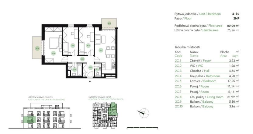 Prodej bytu 4+kk, Praha - Uhříněves, Bečovská, 76 m2