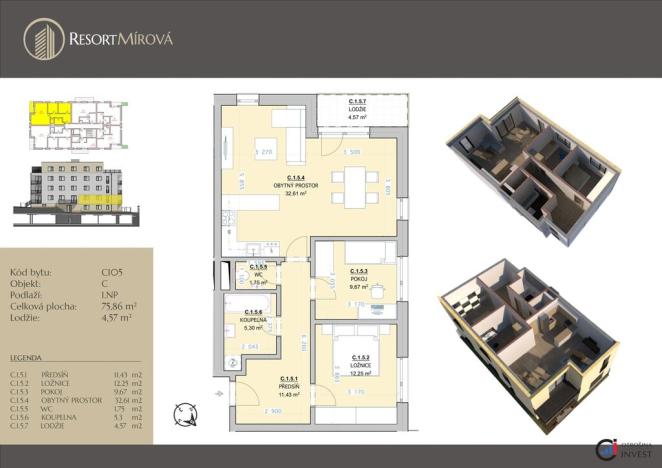 Prodej bytu 3+kk, Rychnov nad Kněžnou, Mírová, 76 m2