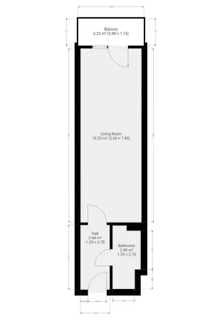 Pronájem bytu 1+kk, Praha - Kyje, Za černým mostem, 27 m2