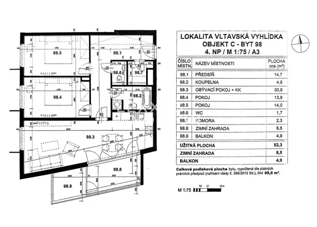 Prodej bytu 3+kk, Praha - Holešovice, V háji, 91 m2