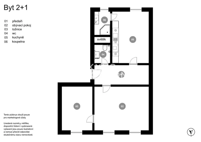 Prodej bytu 2+1, Praha - Holešovice, Veletržní, 74 m2