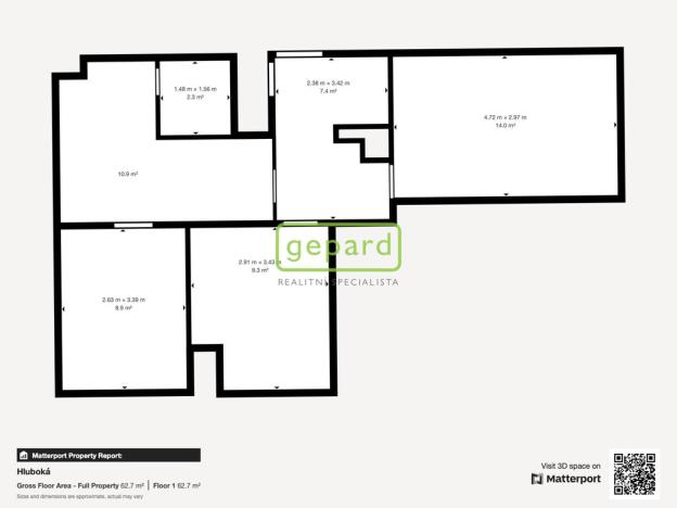 Prodej bytu 2+1, Ústí nad Labem - Neštěmice, Hluboká, 60 m2