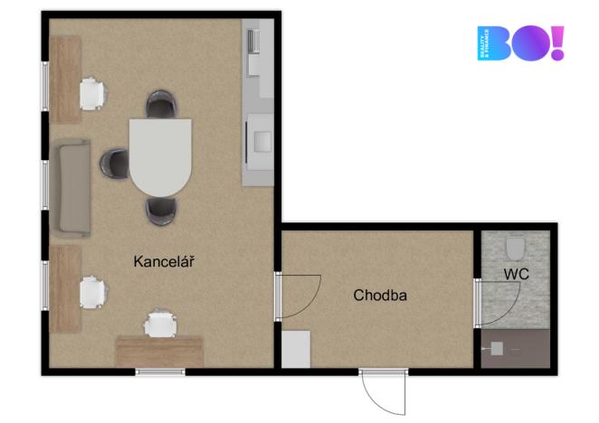 Pronájem kanceláře, Třinec, Jeřabinová, 43 m2