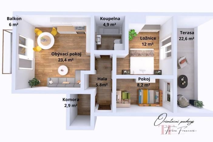 Prodej bytu 3+kk, Praha, Bermanova, 57 m2