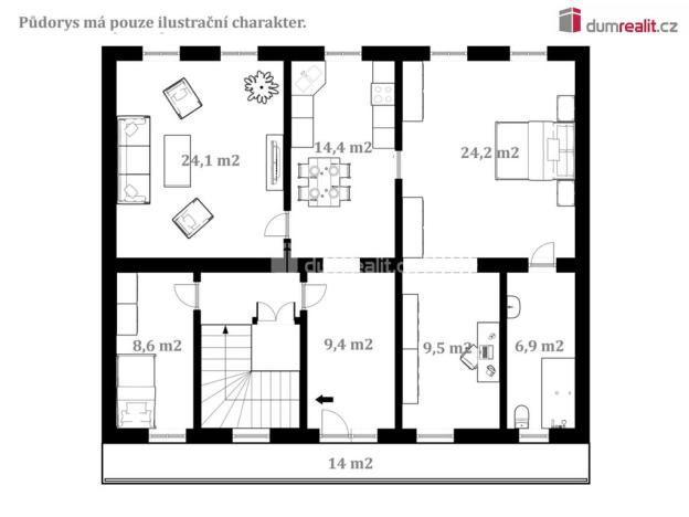 Prodej rodinného domu, Velešín, náměstí J. V. Kamarýta, 130 m2