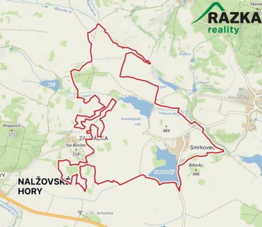 Prodej pole, Hradešice - Smrkovec, 6412 m2