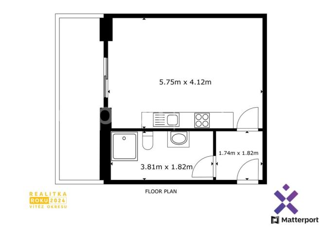 Pronájem bytu 1+kk, Zlín, Elektrická, 33 m2