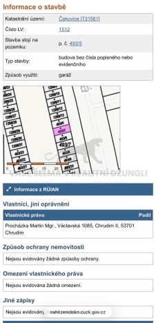 Prodej garáže, Praha - Čakovice, 21 m2