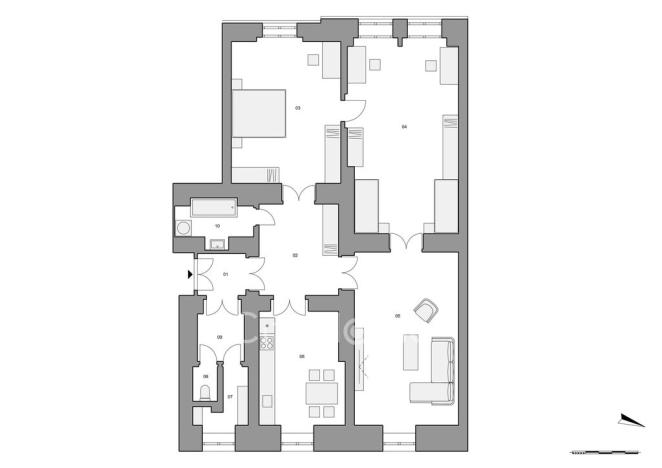 Prodej bytu 3+1, Praha - Karlín, Karlínské náměstí, 141 m2