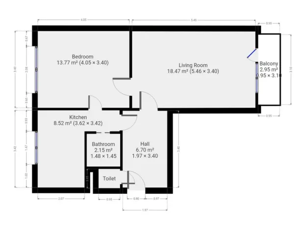 Pronájem bytu 2+1, Praha - Vokovice, Kamerunská, 53 m2